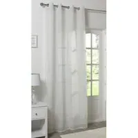 Darcia Damask Panel Voile Curtains - Silver