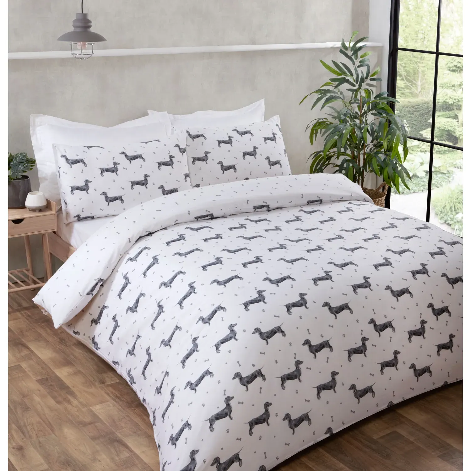 Dexter The Dachshund King Size Duvet Cover Set - Multi