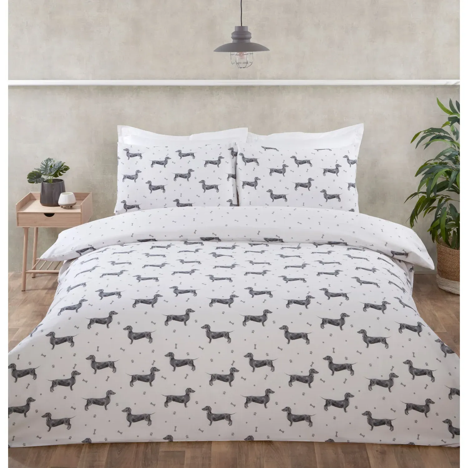 Dexter The Dachshund Single Duvet Cover Set - Multi