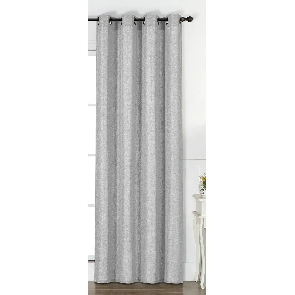 Divante Blackout Panel - Silver, Faux Linen