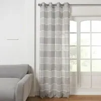 Dixie Glitter Stripe Voile Curtain - Grey