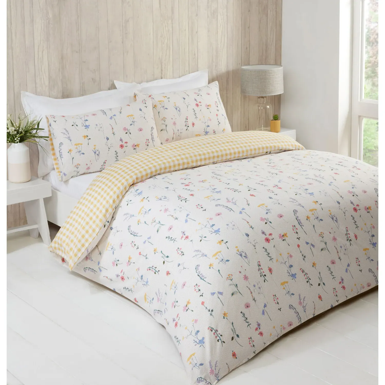 Double Meadow Flowers Duvet Cover with Pillowcase Set - Multi
