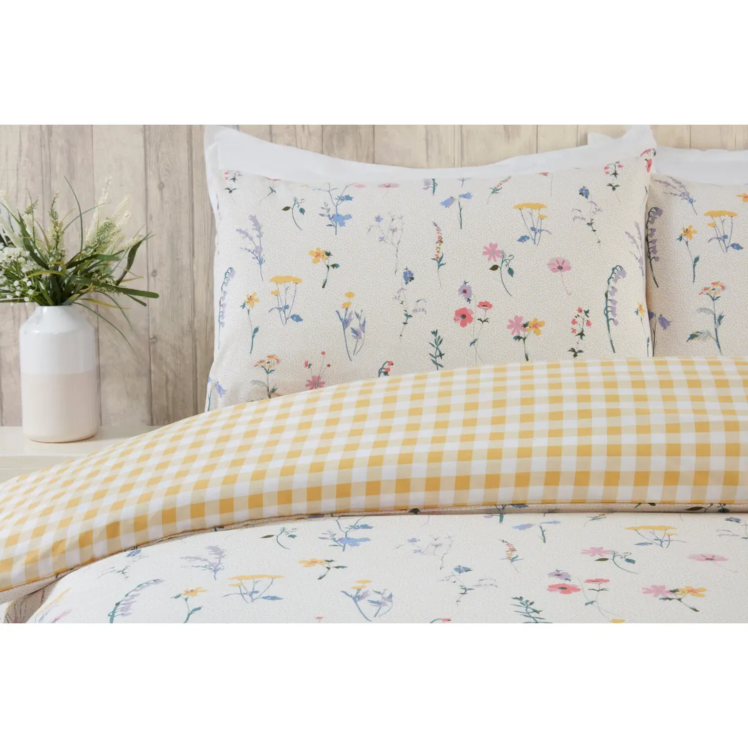 Double Meadow Flowers Duvet Cover with Pillowcase Set - Multi