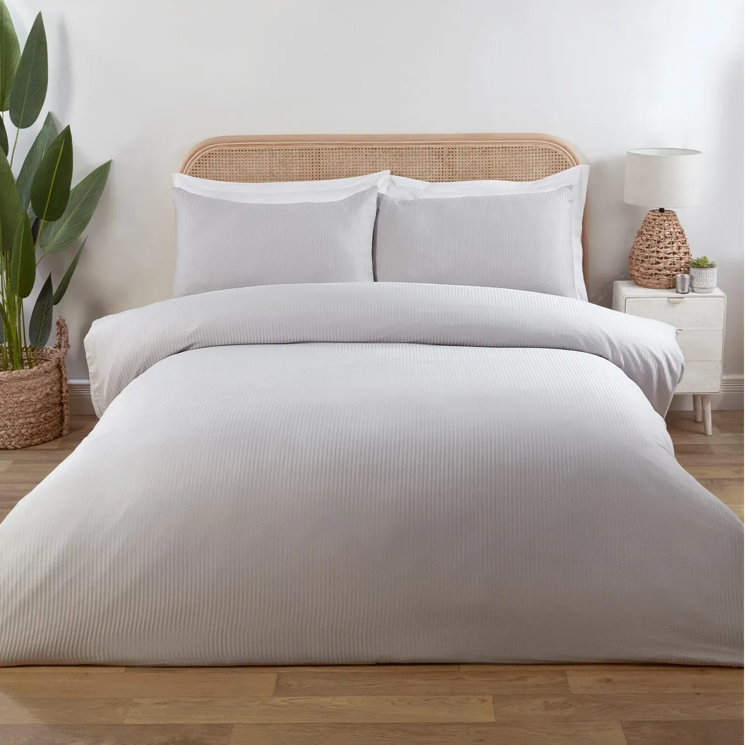 Double Size Bamboo Cotton Duvet Cover Set - Silver image