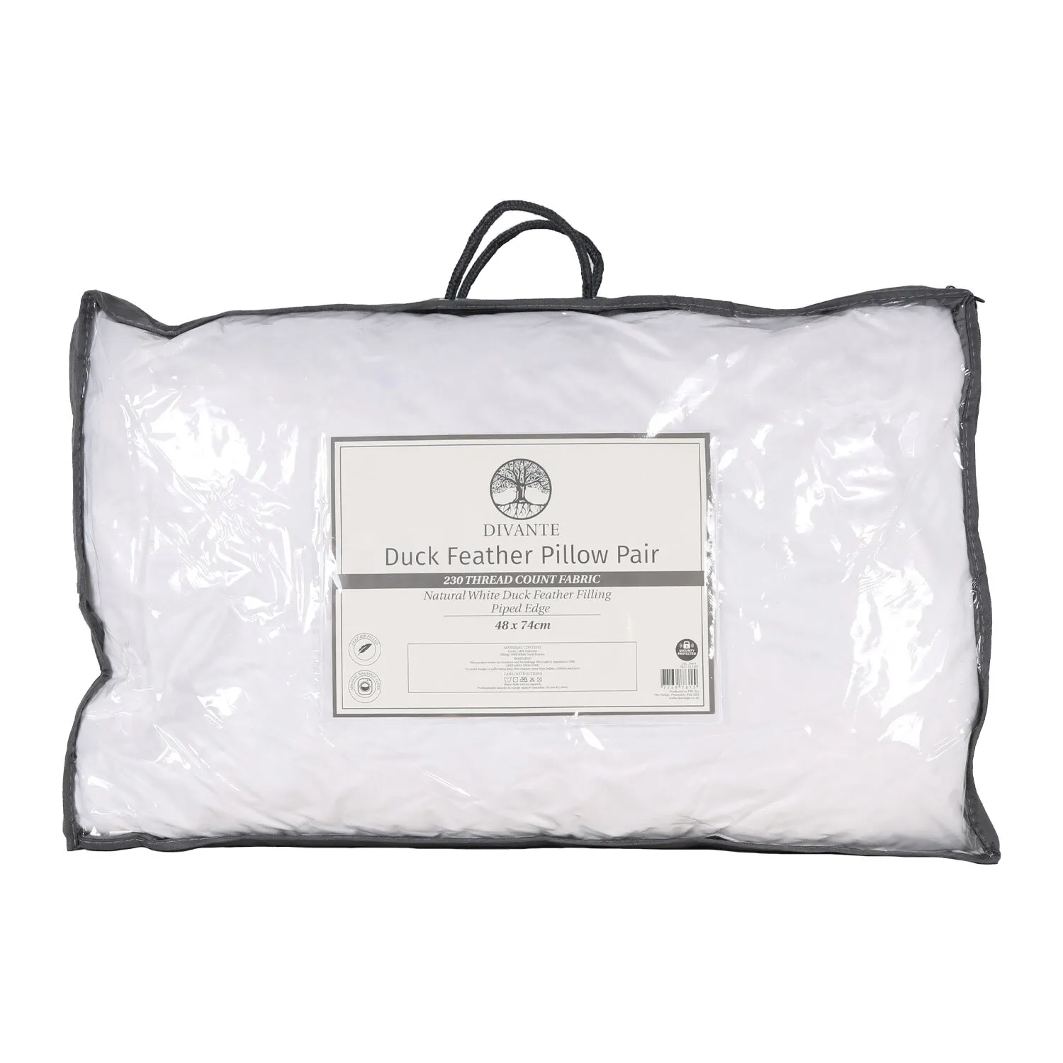 Duck Feather Pillows 2 Pack - White, Polyester image