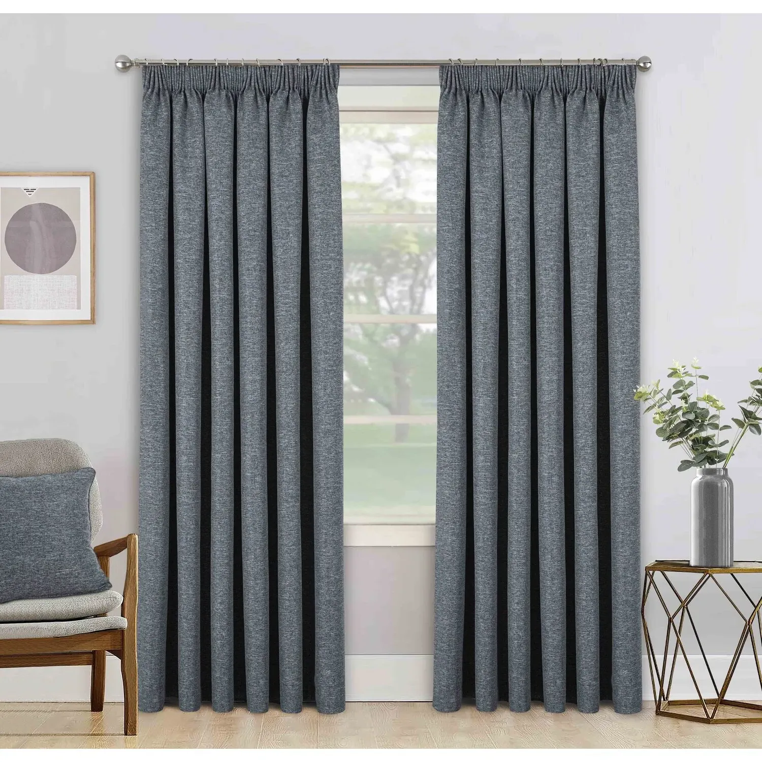 Dusk Blackout Thermal Curtains - Charcoal