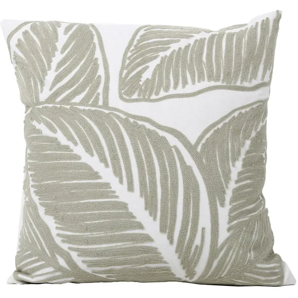 Eden Leaf Cushion 45x45cm - White image