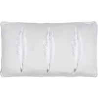 Embroidered Feather Cushion 30x50cm - White, Velvet