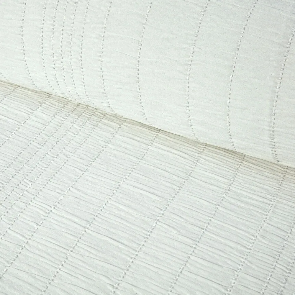 Estelle Super King Seersucker Duvet Set - Silver