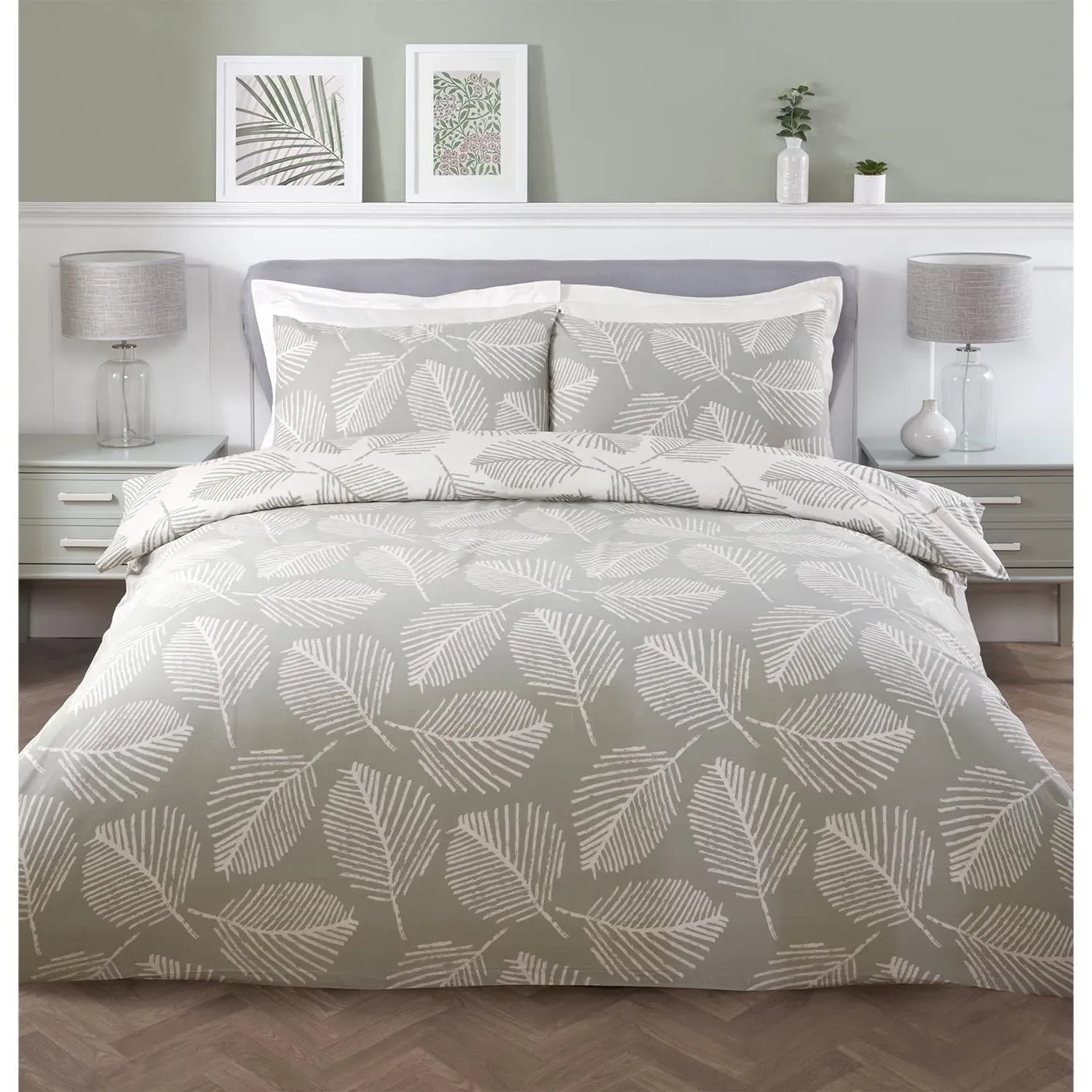 Falling Leaves Single Duvet Cover Set - Green image