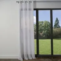 Fern Embroidered Eyelet Voile Curtain - White