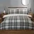 Balmoral Check Single Duvet Set - Grey, Cotton