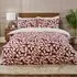 Carolina Leaf Double Duvet Set - Burgundy, Cotton