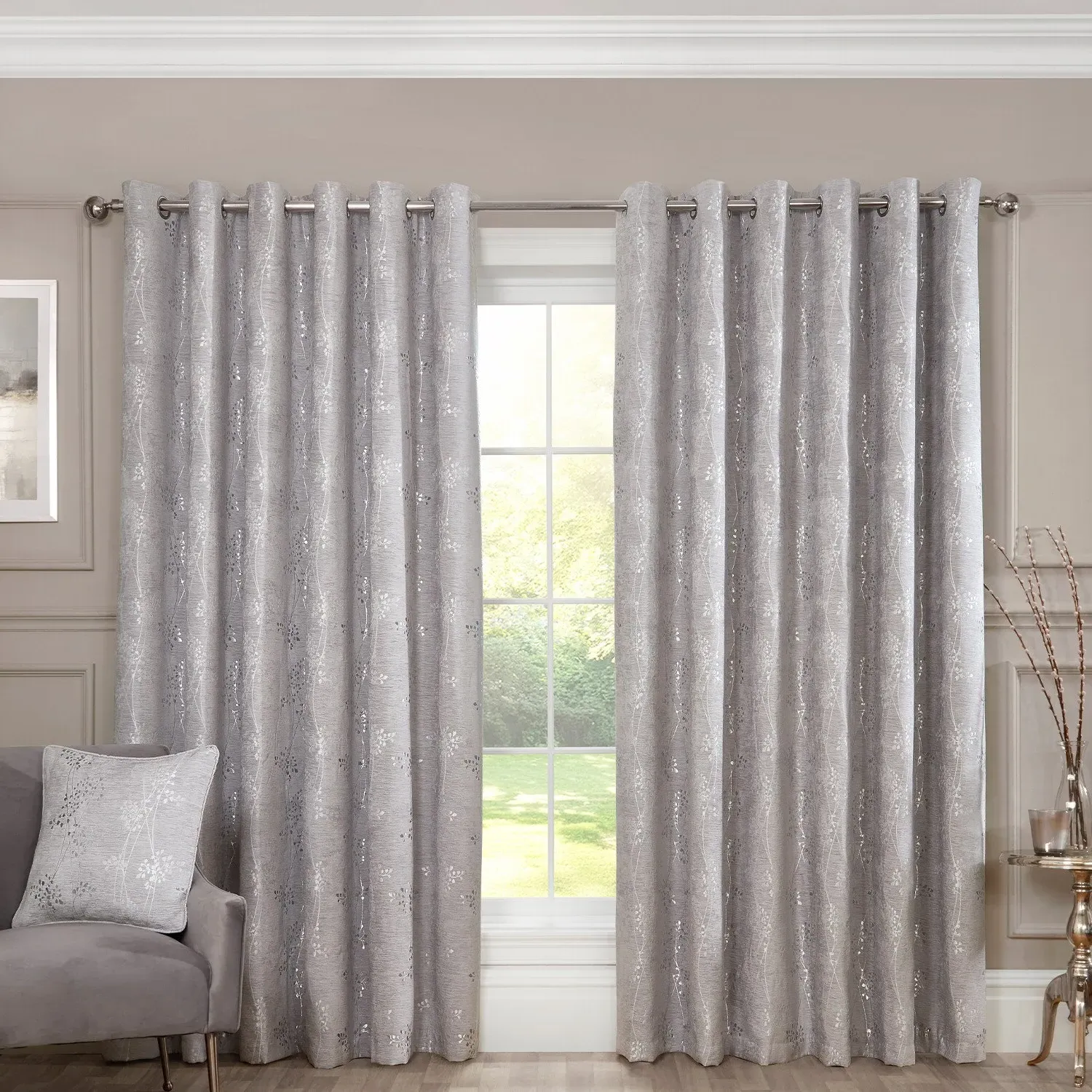 Grace Chenille Curtain - Grey image