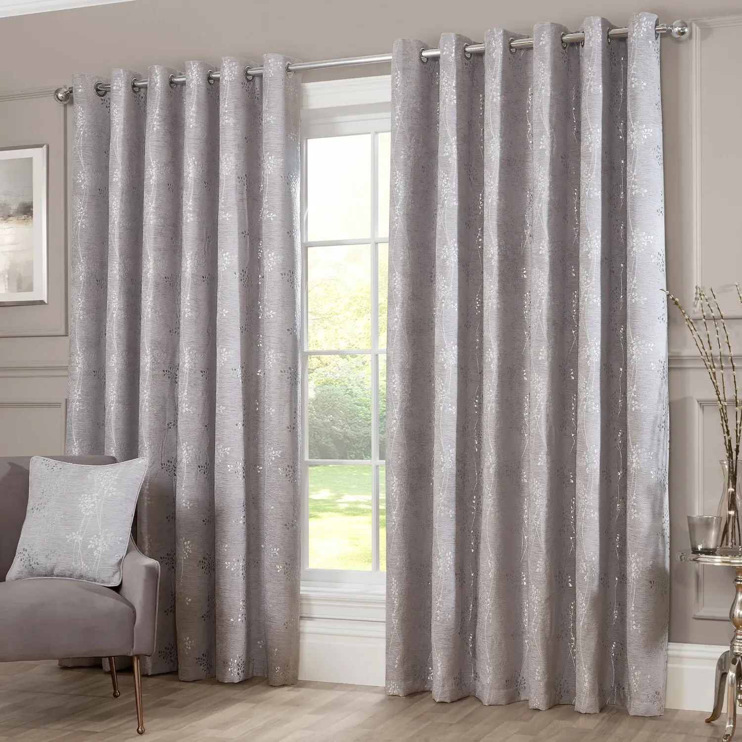 Grace Chenille Curtain - Grey