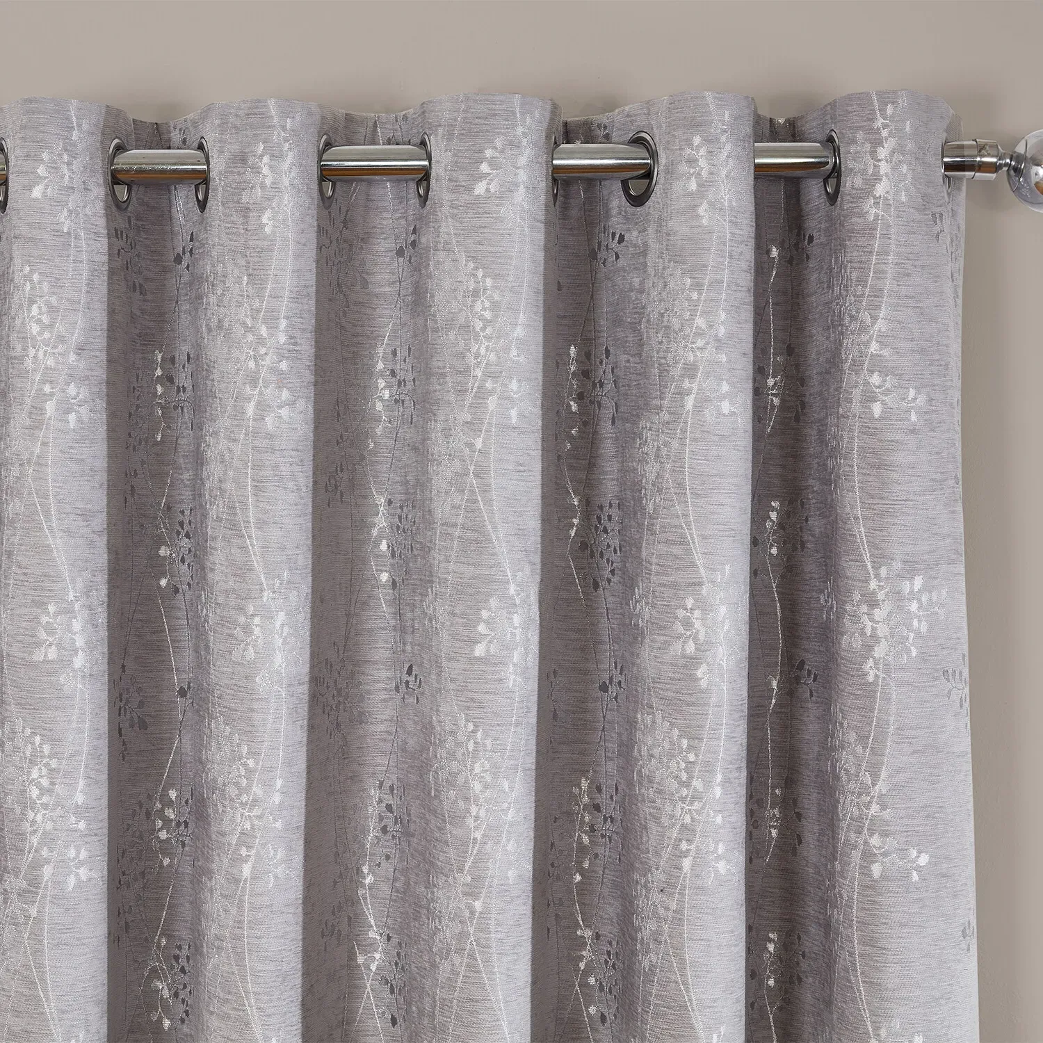 Grace Chenille Curtain - Grey