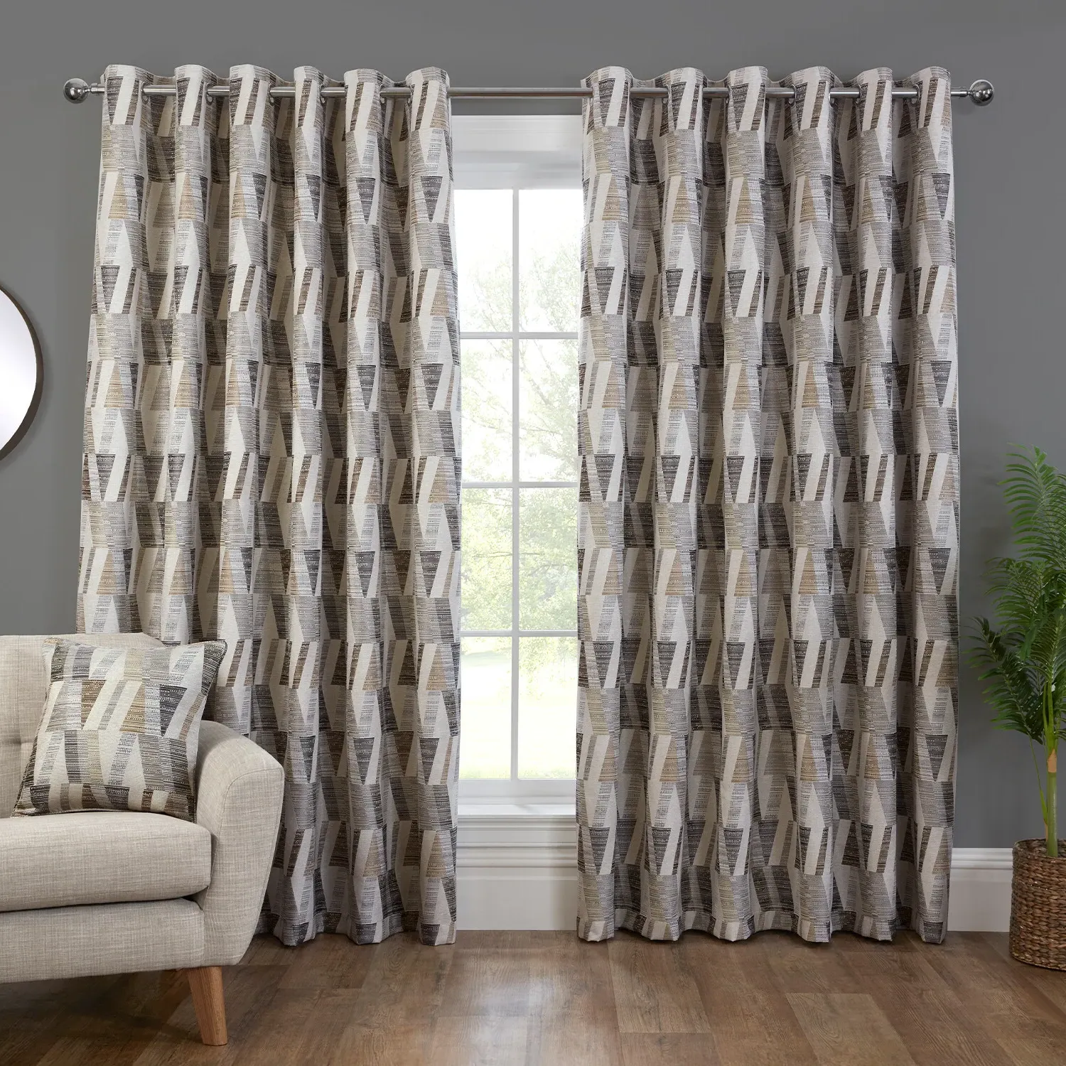 Indiana Geo Jacquard Curtain - Multicolour