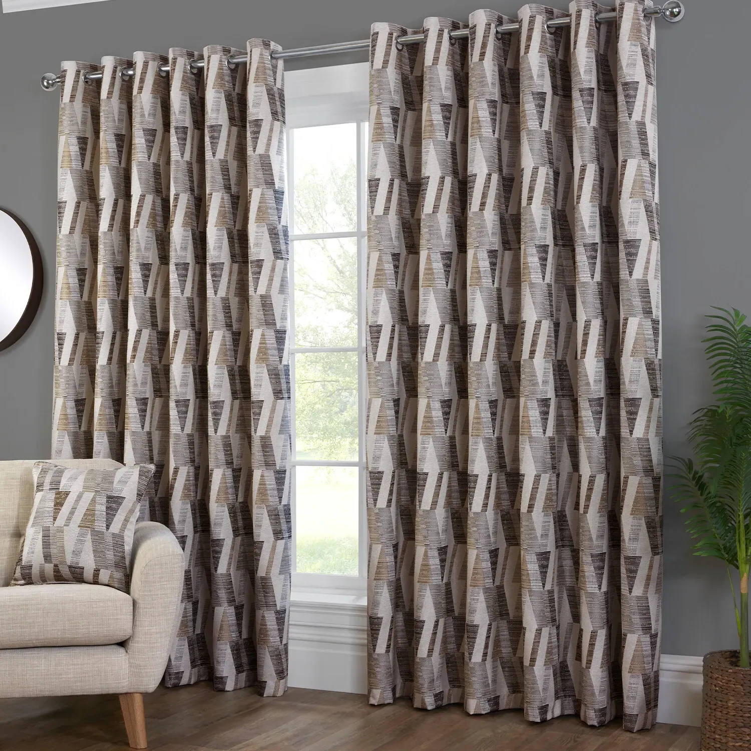 Indiana Geo Jacquard Curtain - Multicolour