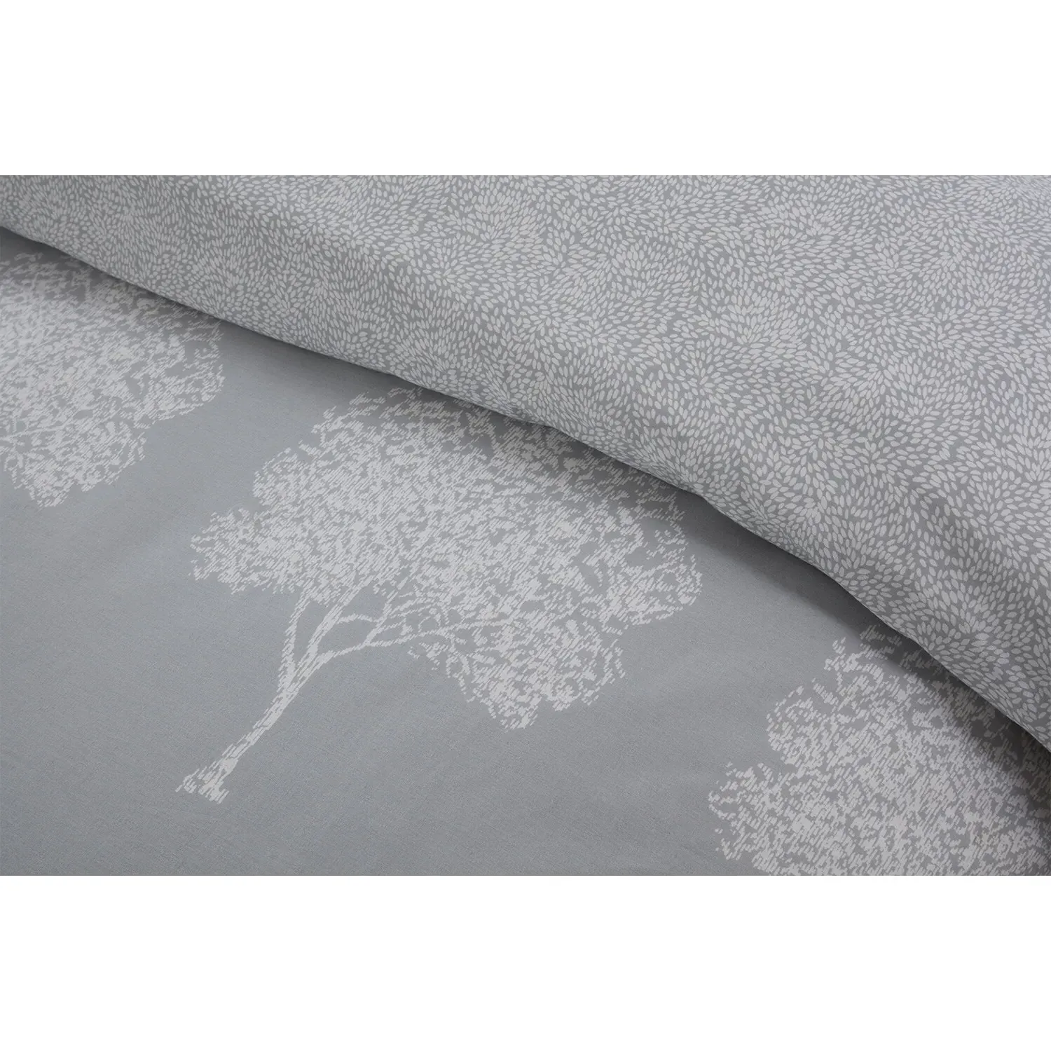 Woodbury Double Duvet Cover and Pillowcase Set - Silver, Cotton