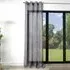 Gardenia Embroidered Voile Curtain 140 x 240cm - Charcoal