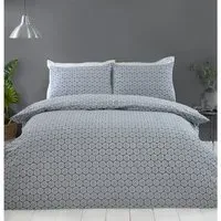 Geo Blossom King Size Duvet Cover Set - Grey