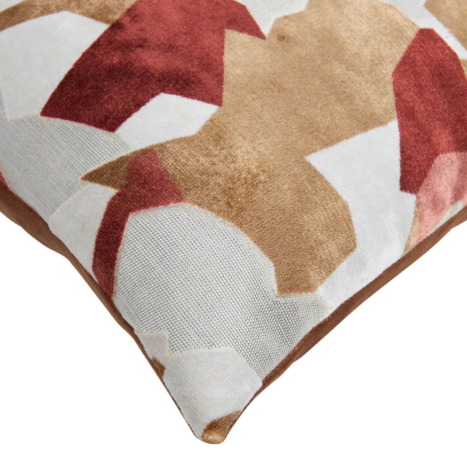 Geo Distressed Jacquard Cushion - Neutral
