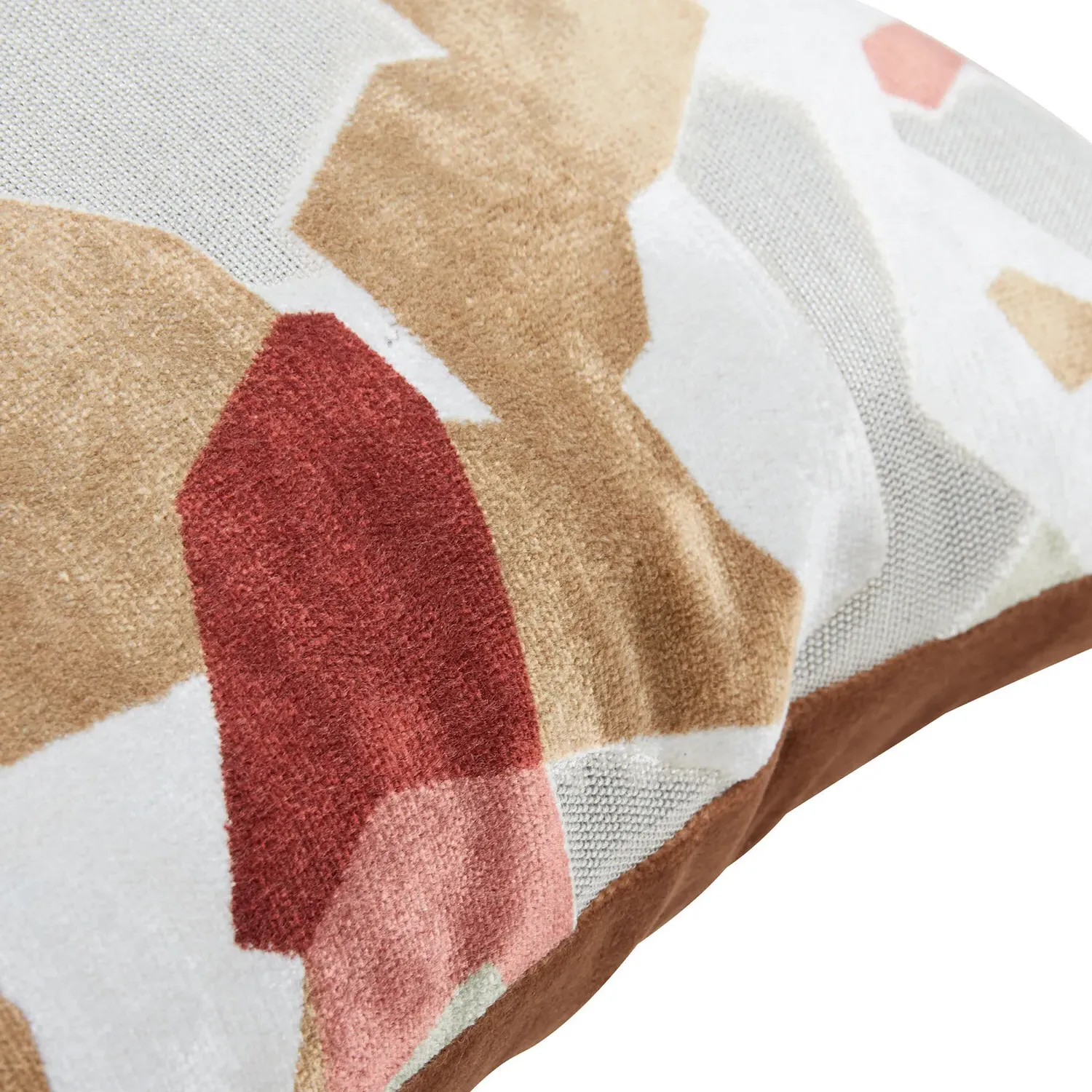 Geo Distressed Jacquard Cushion - Neutral