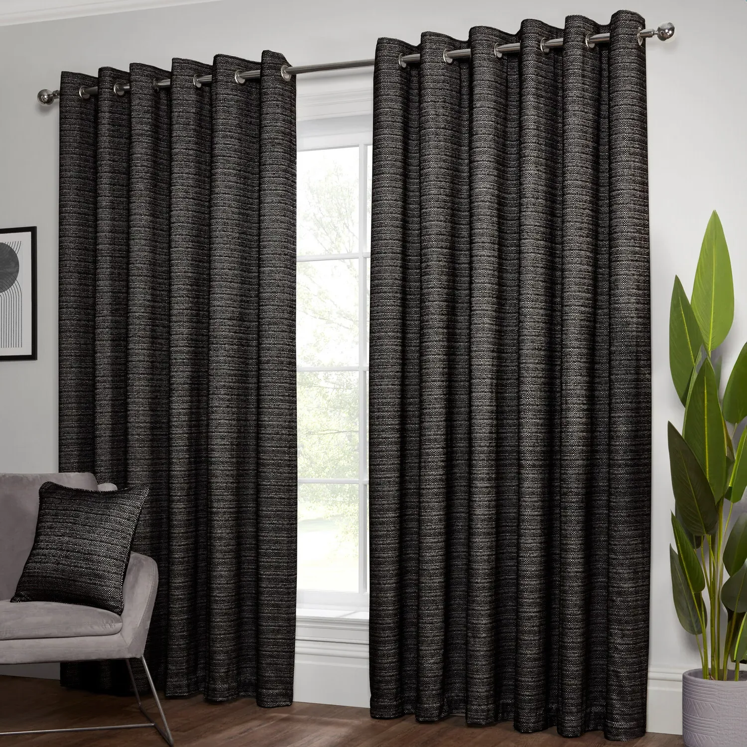 Halden Eyelet Curtain - Black