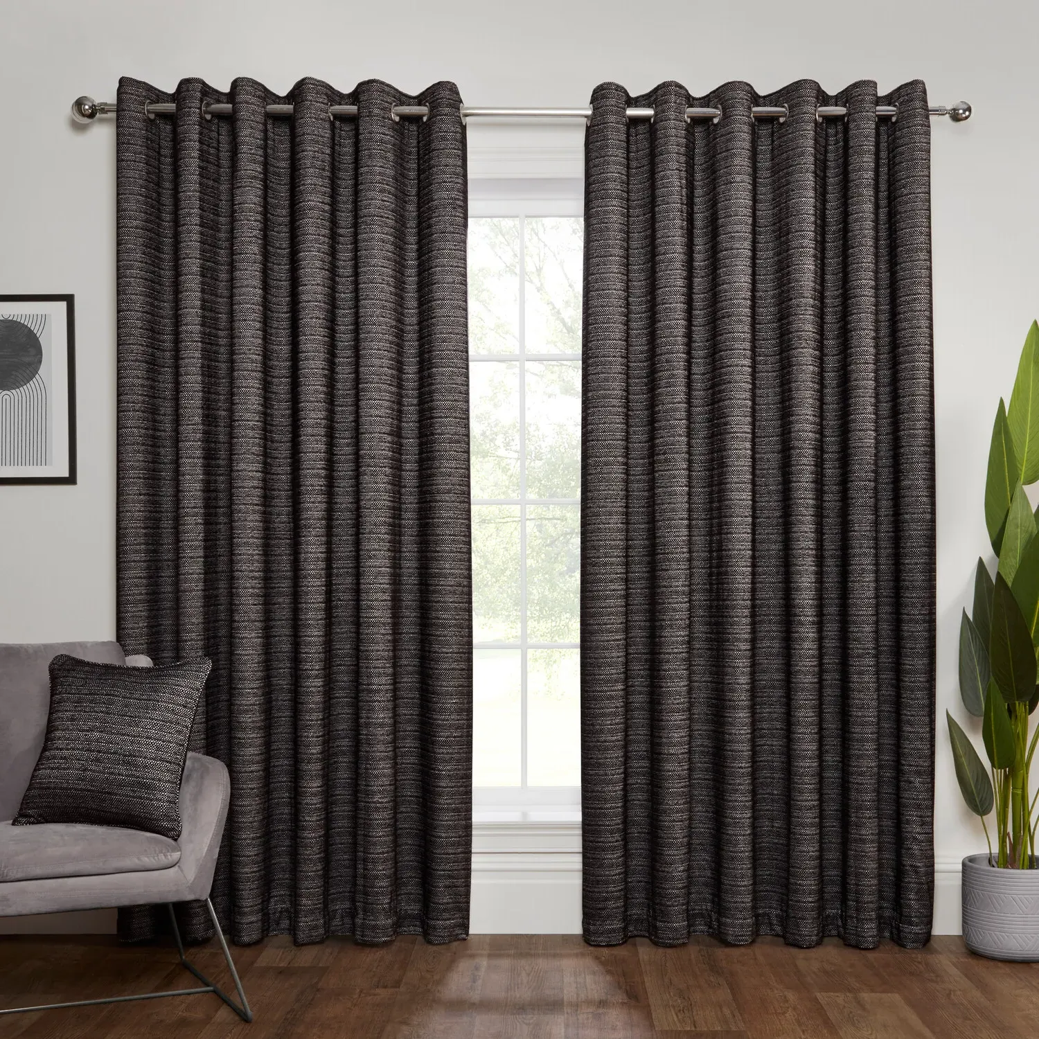 Halden Eyelet Curtain - Black