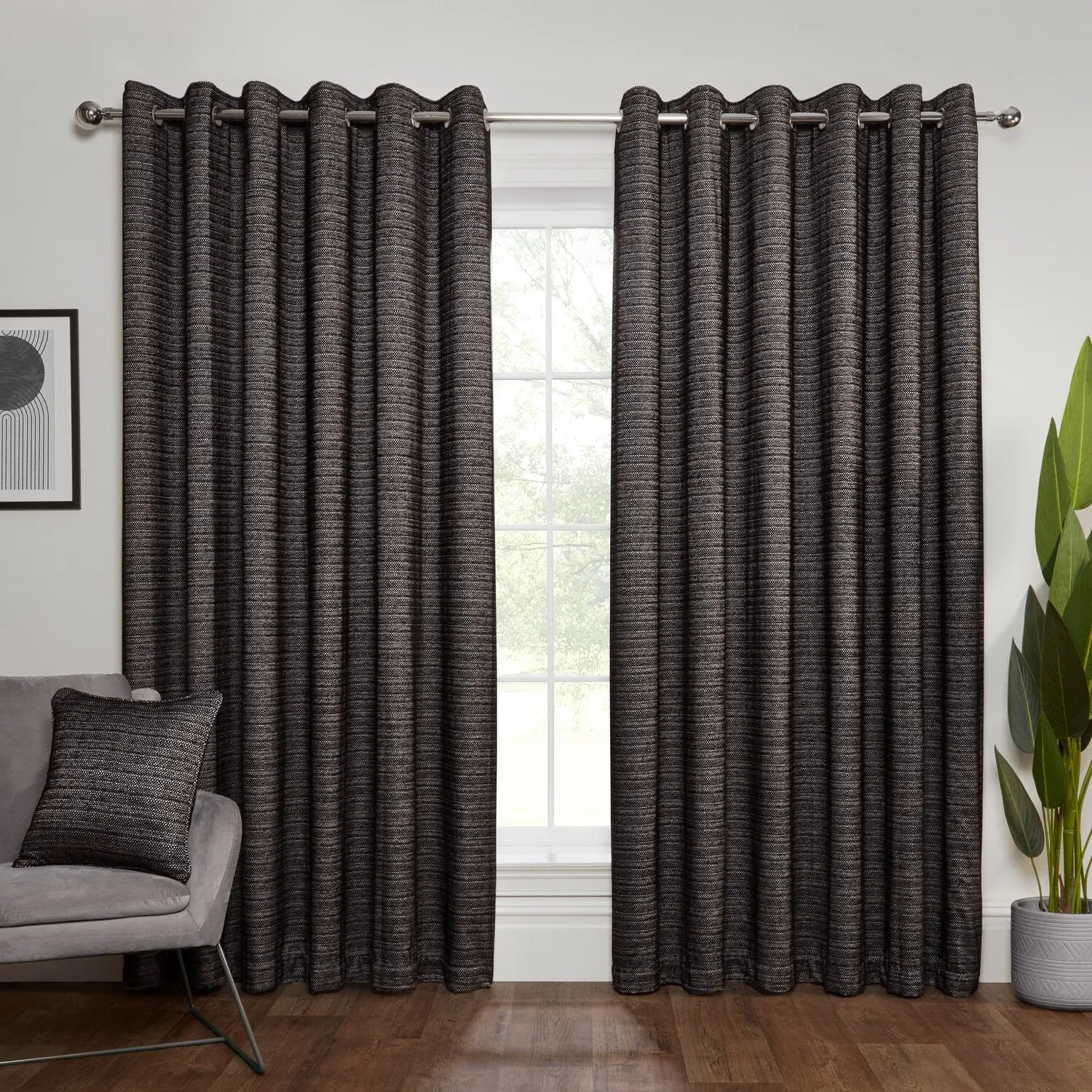 Halden Eyelet Curtain - Black