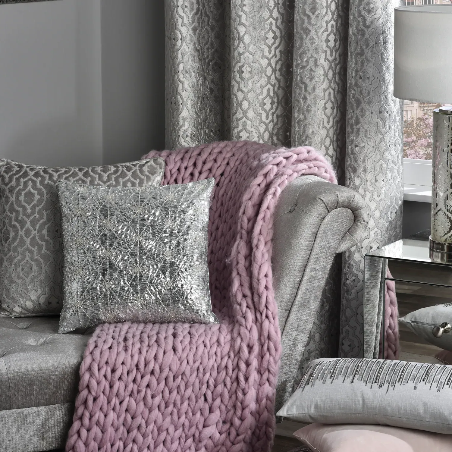 Halo Velvet Lined Curtains - 183 x 168cm