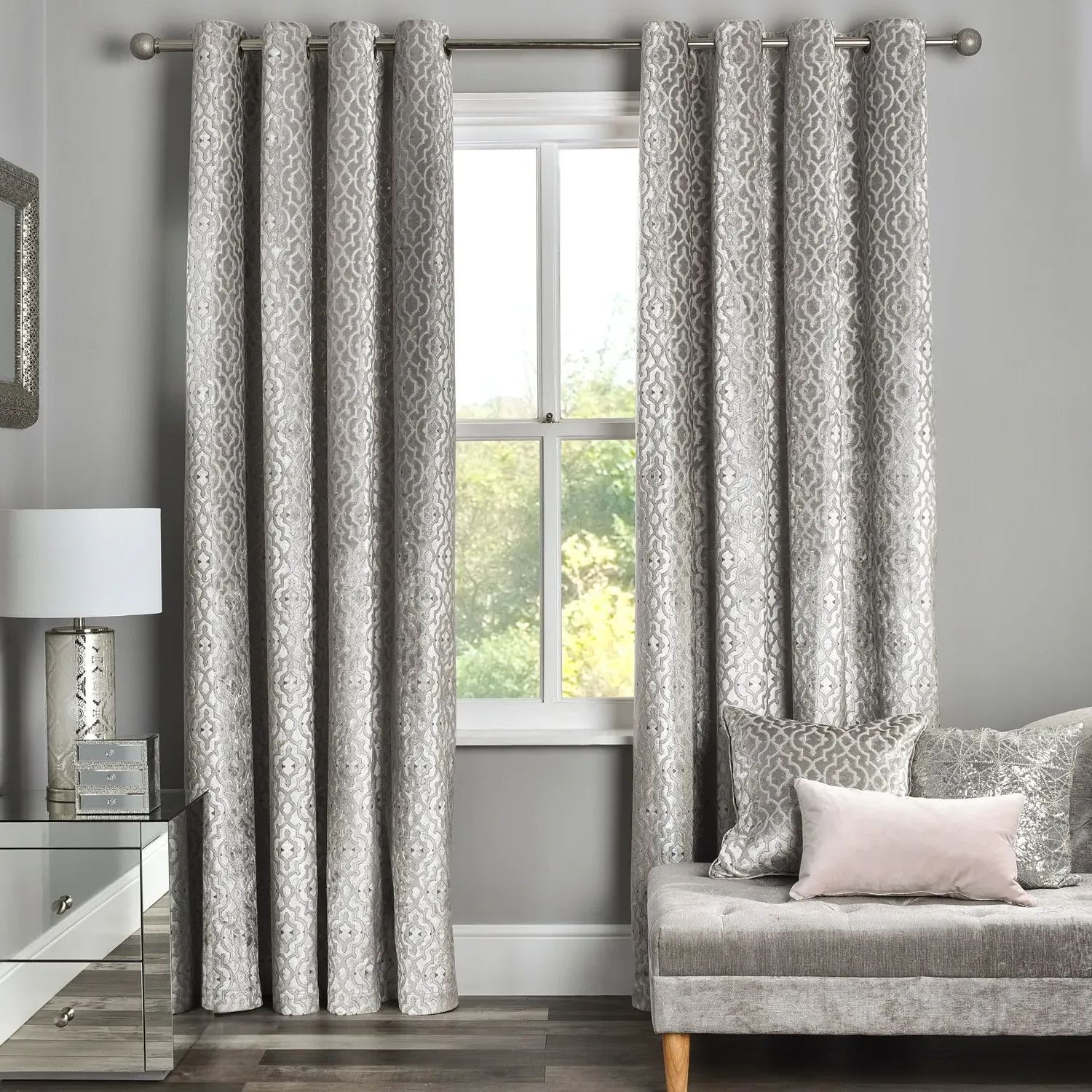Halo Velvet Lined Curtains - 183 x 168cm