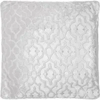 Halo Velvet Piped Feather Filled Cushion 45x45cm - Silver