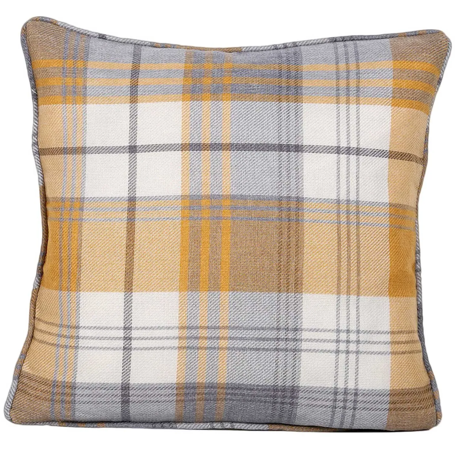 Hamilton Check Cushion - Ochre
