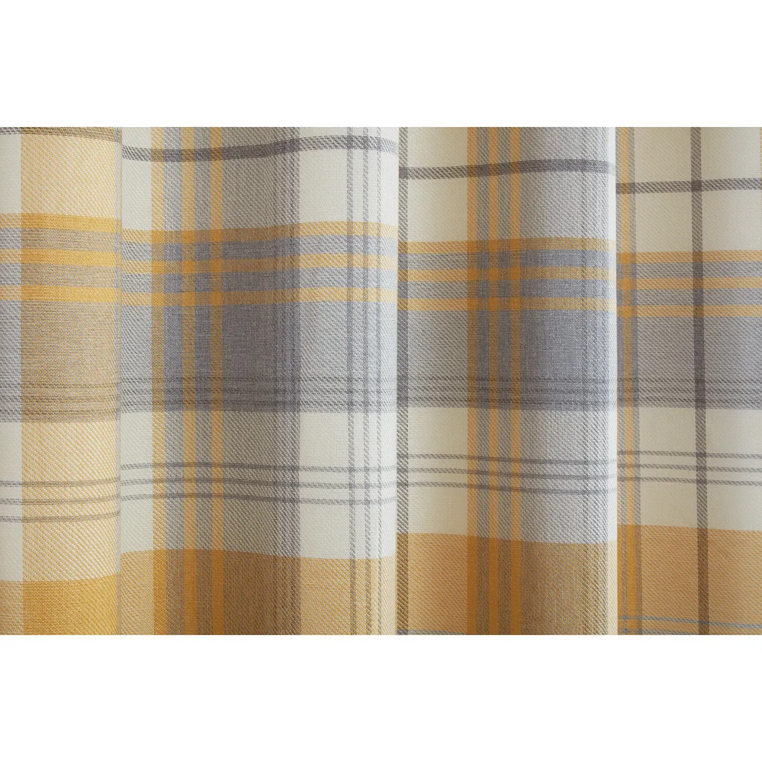 Hamilton Check Eyelet Curtains - Ochre
