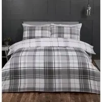 Hamilton King Size Duvet Cover Set - Grey, Cotton