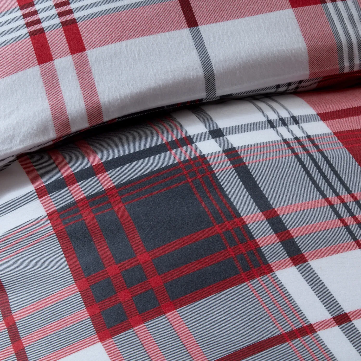 Hamilton Single Duvet Cover Set - Red, Cotton