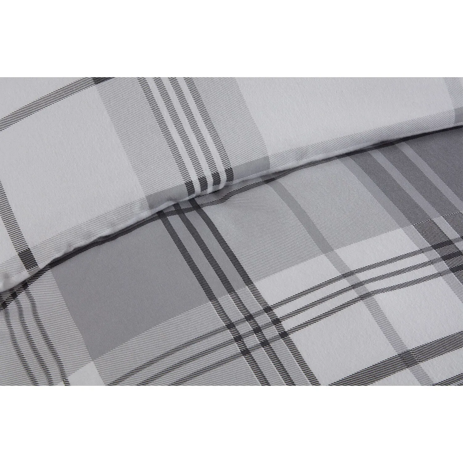 Hamilton Super King Duvet Set - Grey Check, Cotton