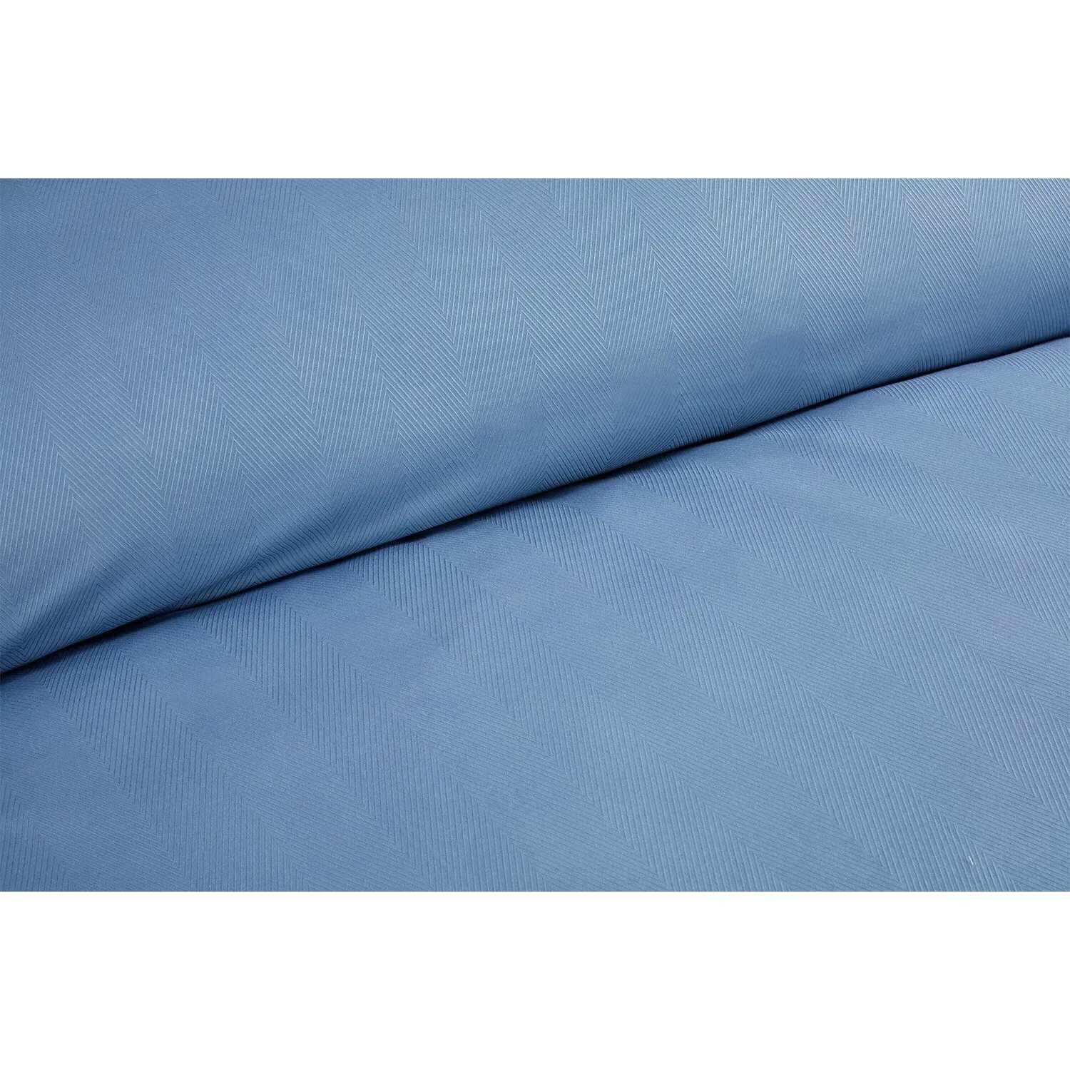 Hampstead Super King Duvet Set - Blue, Herringbone Stripe