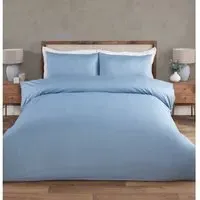 Hampstead Super King Duvet Set - Blue, Herringbone Stripe