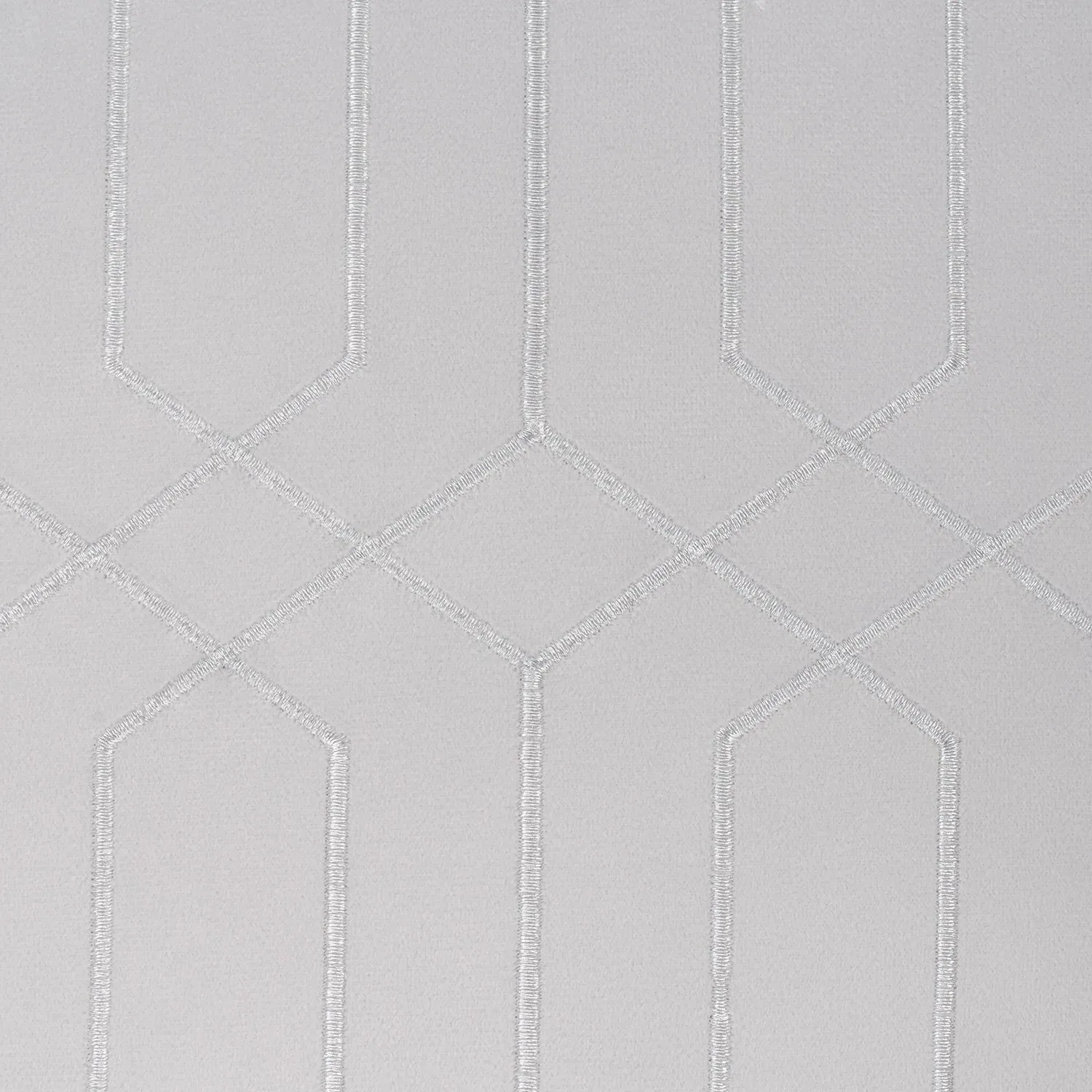 Hampton Geometric Embroidered Cushion 50x50cm - Silver