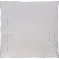Hampton Geometric Embroidered Cushion 50x50cm - Silver