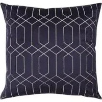 Hampton Geometric Embroidered Cushion - Navy