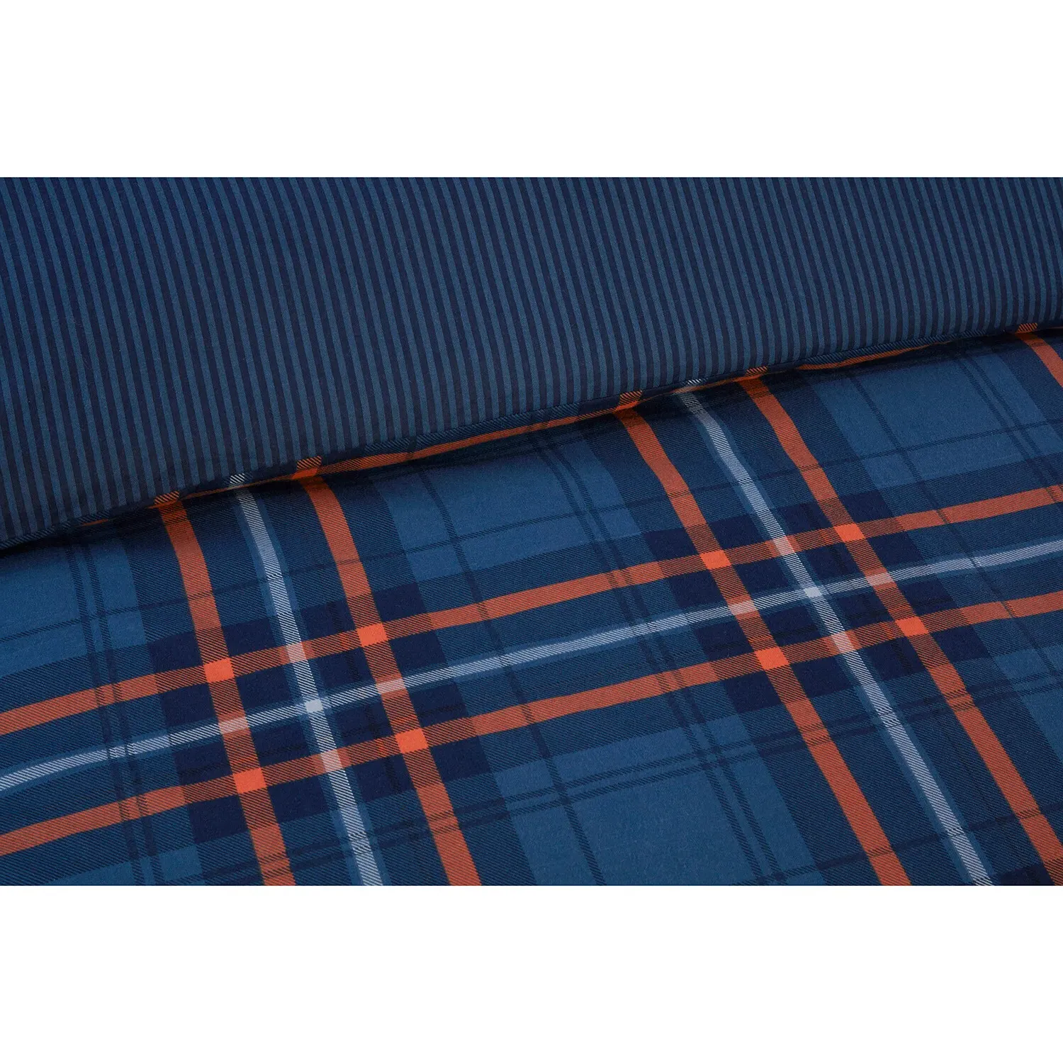 Harrison Check King Duvet Cover Set - Navy, Cotton