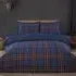 Harrison Check Super King Duvet Cover Set - Navy, Cotton