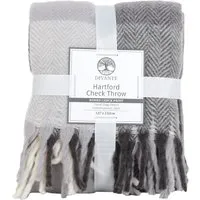 Hartford Check Throw - Grey