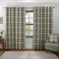 Hatfield Check Blackout Curtains with Eyelets - Green