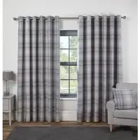 Hatfield Check Blackout Curtains with Eyelets - Grey