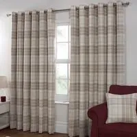 Hatfield Check Blackout Curtains with Eyelets - Natural