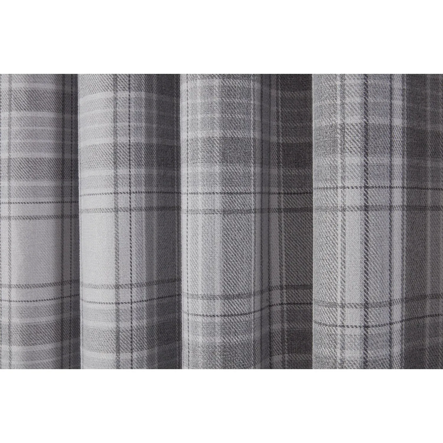 Hatfield Check Blackout Eyelet Curtains - Grey